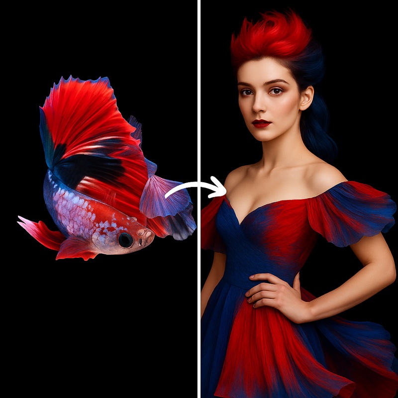 Fish to human example created with PetPix